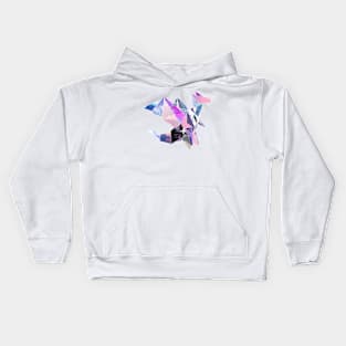 Vaporwave Origami Dragon Kids Hoodie